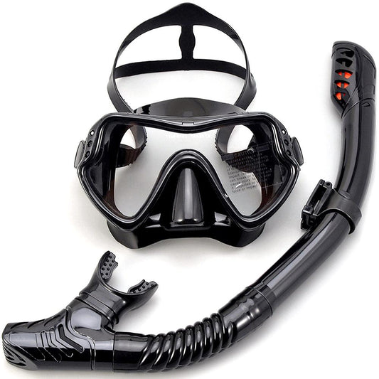Tempered Glass Diving Mask Set Adult Scuba Anti-Fog Snorkeling Tube - Merch & Ice