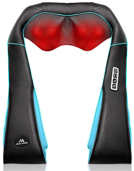 MagicMakers Neck Massager with Heat - Electric Shiatsu Deep Kneading Back Massage for Neck Pain, Shoulder, Waist, Relax Gift for Her/Him/Women/Men/Dad/Mom/Christmas/Mothers Day/Fathers Gifts