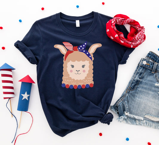 Patriotic Llama Girl T-shirt - Merch & Ice
